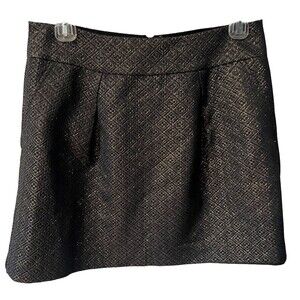Ann Taylor Loft Skirt Womens 12 Metallic Brocade Pocket Pleated office siren New